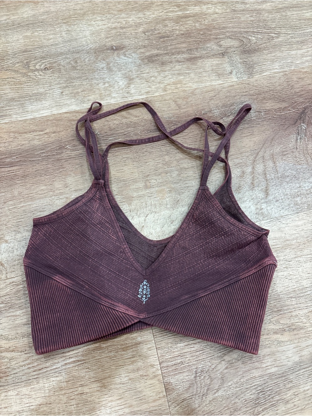Free People Ribbed Strappy Bralette - Dusty Plum